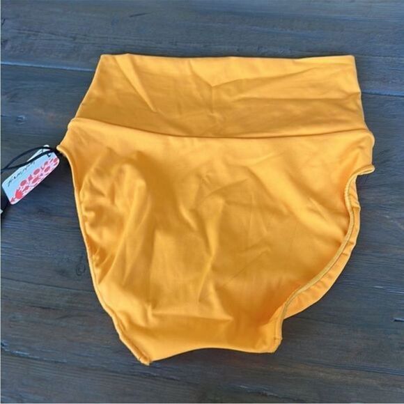 Free People It's Now Cool The Contour Solid High-Waist Surf Bottoms Orange XS - Picture 4 of 8